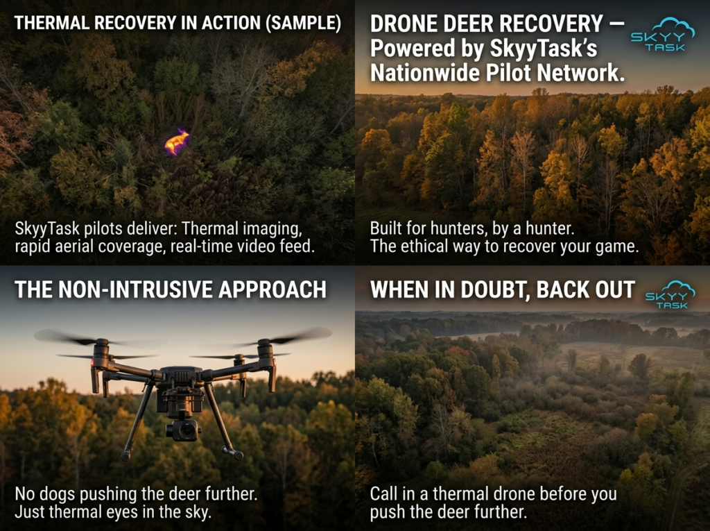 thermal drone deer recovery, when in doubt, back out.