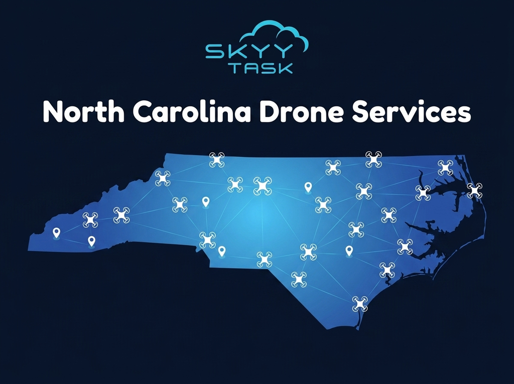 Hire a drone pilot in North Carolina - SkyyTask state map